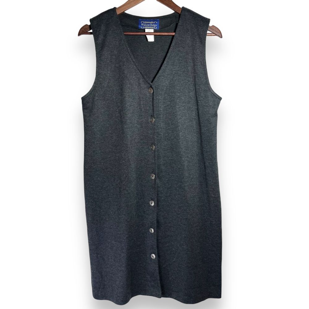 Vintage 90's Willow Ridge Flannel Button Down Shift Dress Women's Size 10 P